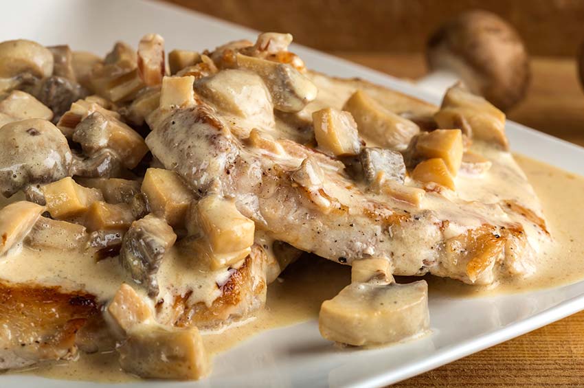 Lomo de cerdo con salsa de chanpiñones